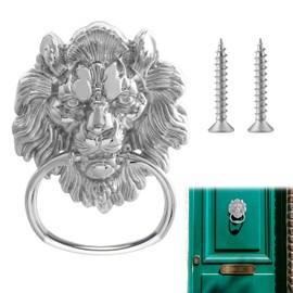 Door Knocker Antique Door Knocker with Lion Head Motif Metal Door Knocker for Chest of Drawers Drawer Cabinet Antique Padding Wrought Iron