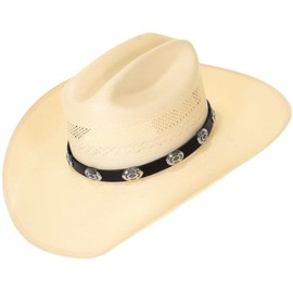 Western Sterling Silver Bohlin Style Hatband Navajo Genuine Leather Unisex Accessory 0009