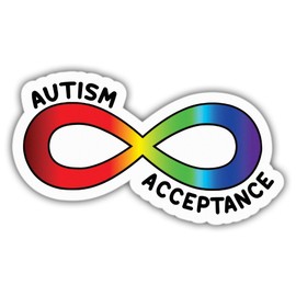 Autism Stickers Funny Autistic Acceptance Infinity Cool Vinyl Stickers, Weather-Resistant Sticker for Water Bottles Laptop Window Car Size 3"