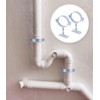 2 Pcs 3 Inch Adjustable Pipe Bracket, Heavy Duty Galvanized