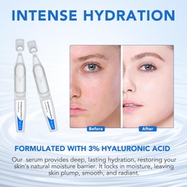 ReliCo 60PCS(2 box) Ultra Hyaluronic Acid Serum For Face - 3% Hyaluronic Acid Tubes, Intensive Moisturizing, Skin Tightening, Skin Barrier Repair, Anti Aging(pack of 2)
