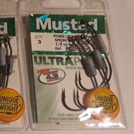 Mustad 10-pack LOT  Mustad 4.3 ultra point Power Lock Spring Keeper 5/0 Hook 1/8oz