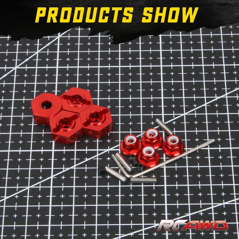 RCAWD Alloy 14mm Wheel Hex Hub Adapter for 1/10 ARRMA