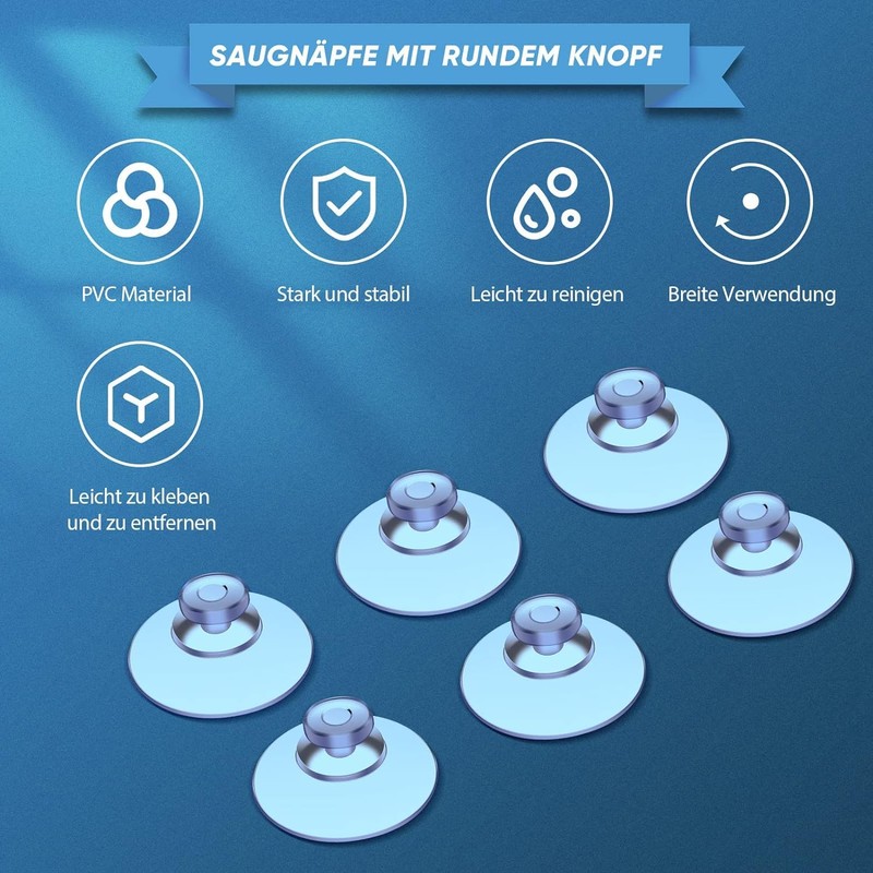 FCSNJH 25 Pieces 20 mm Transparent Suction Cups Suction Cups