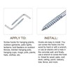 METALLIXITY 60pcs L Shaped Hooks 50mm Ceiling Hooks Metal Right