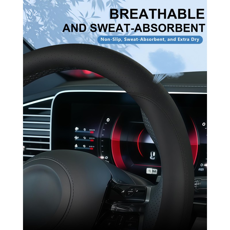 OHHMNKK D-Shaped Steering Wheel Cover for Mercedes-Benz AMG A35 A45