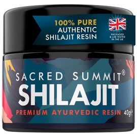 Sacred Summit Sacred Summit? 100% Pure Gold Shilajit Resin (40g) - Energy & Stamina Booster, Rich in Fulvic Acid, Vegan, Ethically Sourced, 3-Month Supply