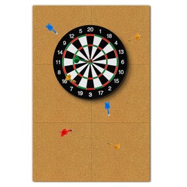 AMUSIGHT Dart Board Wall Protector, 36" × 24“ × 0.5” Extended Length Dartboard Surround Cork Board for Wall, Dart Board Accessories Backing Protector