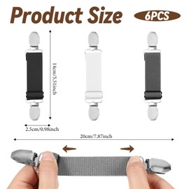 JIYIN Pack of 6 Pullover Clips, RCA Clip Sweater Cardigan Clips Waist Clip Glove Clips Braces Clips for Sweater Cardigans Shirts, 白色 色 黑色
