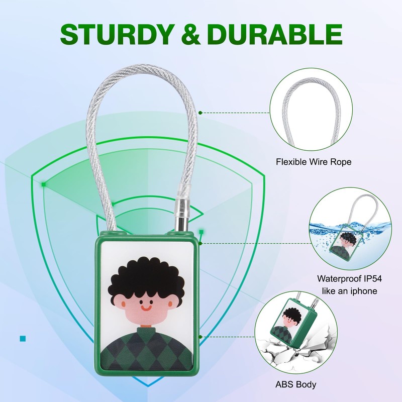 Wisetail Fingerprint Padlock, Smart Gym Locker Lock for Students, Keyless