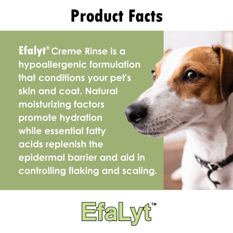 EfaLyt Pet Shampoo and Cream Rinse Set, Hypoallergenic Formula with