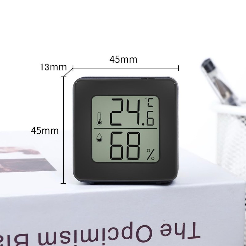 OptiPro Digital Hygrometer with LCD Large Screen, Indoor Thermometer and