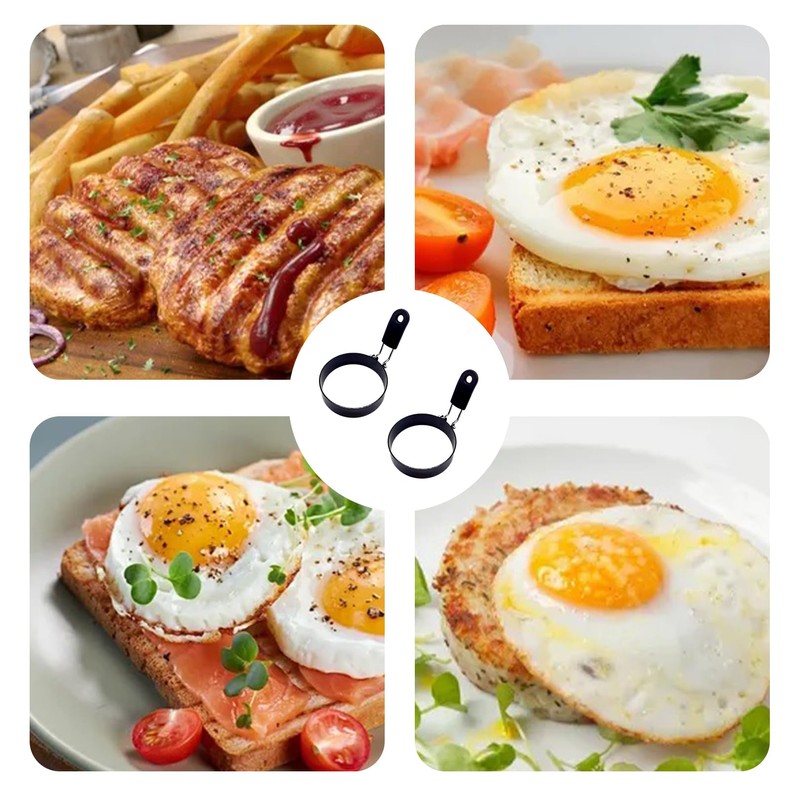 Pack of 2 fried egg moulds, pancake moulds, fried egg