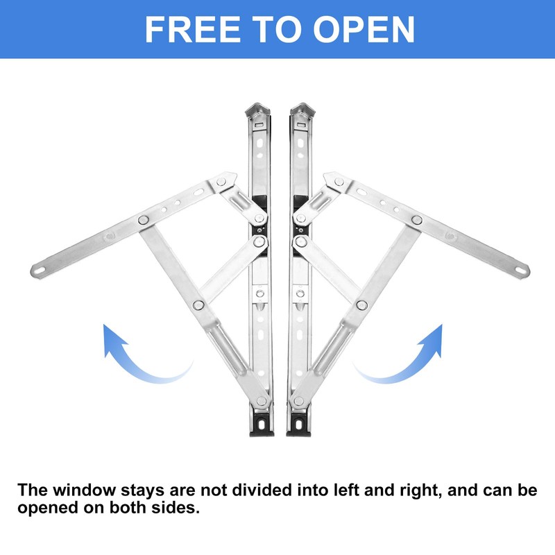 uxcell 4Pcs Casement Window Hinge, 14-inch Stainless Steel Friction Stay