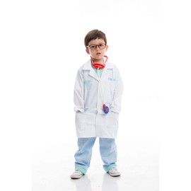 Spooktacular Creations Jr. Doctor Lab Coat Deluxe Kids Toddler Costume Set for Halloween Scrub Dress Up Party and Scientists Role Play (3T)