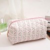 Floral Makeup Bag,Multi-Functional Coquette Cosmetic Bag,Soft Fuzzy Cosmetic Pouch Puffy