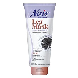 Nair Nair Crema Depiladora Suave Leg Mask Luminosa Arcilla + Carbón 226g, color, 226 gram, pack of/paquete de