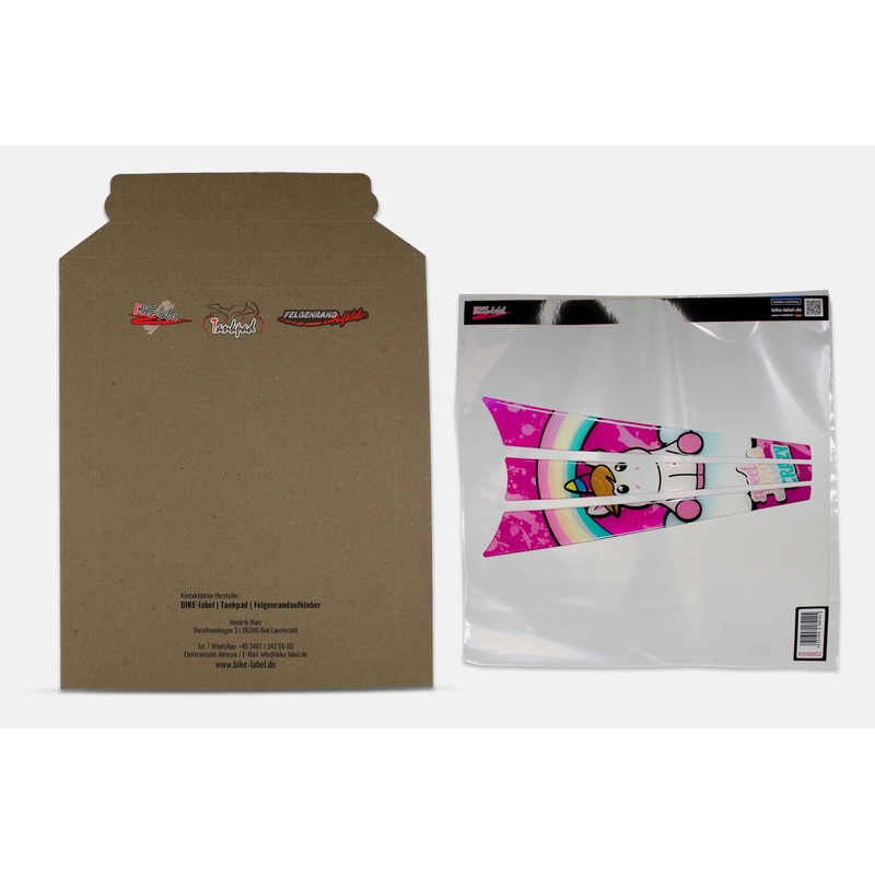 Tankpad Compatible with Kawasaki Motorcycle Gel Sticker Pink Unicorn X508952VA