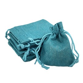 Palmhomee Pack of 25 Burlap Gift Bags with Drawstring Linen Jewelry Pouches Wedding Hessian Jute Bags for Birthday Jewelry and Treat Pouches Party Wedding Favors Gift Art and DIY Craft (2.8x3.6 Inch, Peacock Blue)