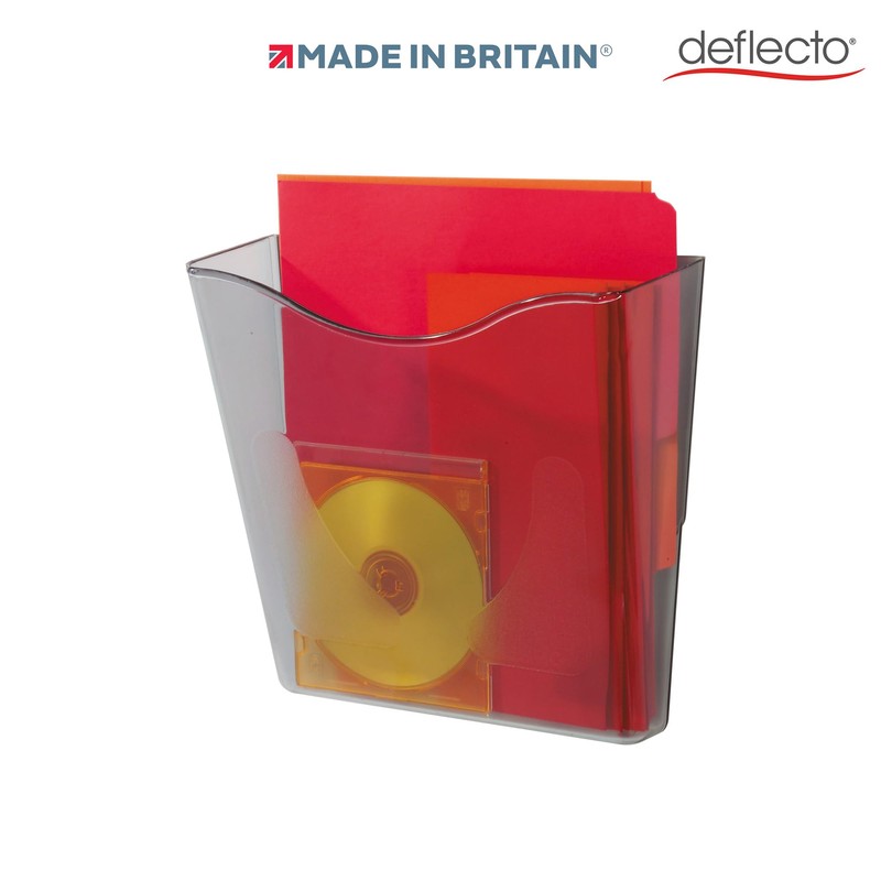 Deflecto Smoke Portrait A4 Wall Mounted Document Holder - A4