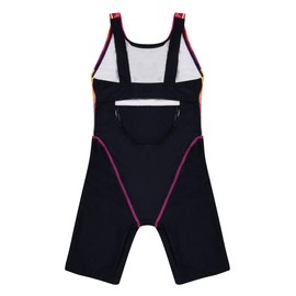 Cadocado Traje de baño deportivo de una pieza para niñas, con espalda cruzada, traje de baño competitivo, Azul (Blue Grid), 14-16 Años
