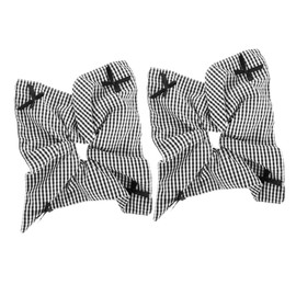 SAFIGLE 2pcs Stylish Plaid Bow Scrunchies for Thick Hair Comfortable Stretchy Hair Ties for Women and Girls Elegant Fabric Accessories Sophisticated Design