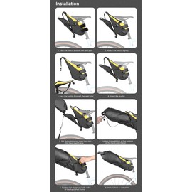 Rhinowalk Bike Saddle Bag Bicycle Saddle Pannier 14L Waterproof Storage Pouch Rear Rack Luggage Carrier Quick-Fit with Hardshell Frame & Interior (White)