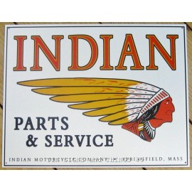 Indian Parts & Service TIN SIGN vtg chief motorcycle metal poster wall decor 583