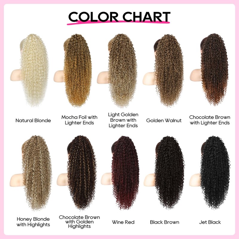 Ponytail Extension - 26" Long Curly 2-in-1 Claw Clip &