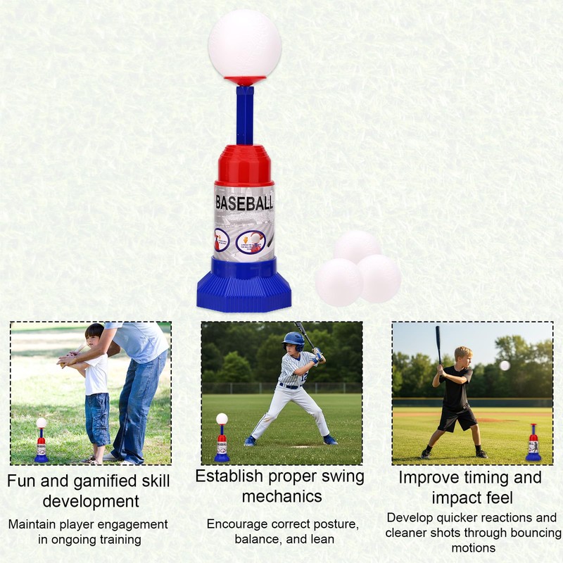 Sinbana Baseball Training Equipment Set, Durable PP & ABS Pop-Up