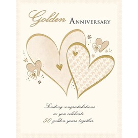 Piccadilly Greetings Anniversary Card, Golden Anniversary 50 Years Together - 8 x 6 inches
