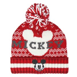 Artesania Unisex Gorro Pompon Mickey Strickmütze, Rot (Rojo 38), Einheitsgröße