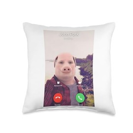 John Pork Is Calling Throw Pillow