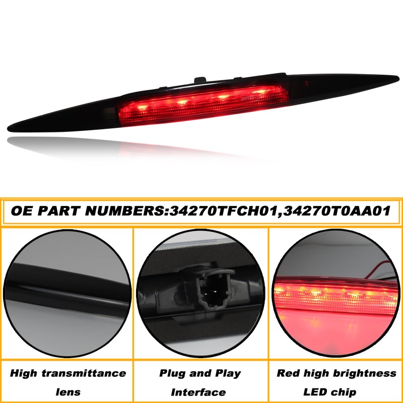 KEEGTBOX High Mount Stop Light LED Third Brake Light Assemblies