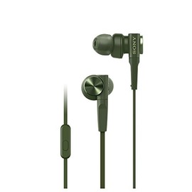 Sony Earphones Heavy Bass Model MDR-XB55AP: Canal Type with Remote and Microphone, Green MDR-XB55AP G