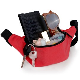 BieFuDan Fanny Pack for Kids,Adjustable Waist Bag for Kids Boys Girls,Cute Fashionable Waist Pack Children's Bum Bag,Sports Workout Traveling Running Carrying Phones Mini Bags (Red)