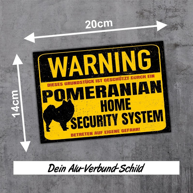 Door Sign with Pomeranian Pom Pomeranian Pomeranian Warning Security System