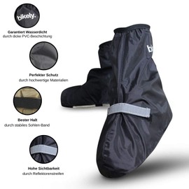Sweatness Bikely Waterproof Cycling Overshoes UK Size 3 to 11 Including Saddle Cover and Bag with Reflective Strips and Easy Size Adjustment for Men and Women in Black and Yellow., black, 44-46