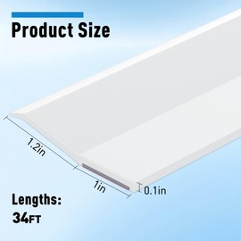 HOMWMPA Garage Door Seal Top and Sides Seal Strip, 34FT Rubber Weather Stripping Replacement, Weatherproofing Garage Door Seals with Adhesive Backed, White