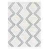 Well Woven Merri Blue Ivory Geometric Stripes Pattern Stain-Resistant Area