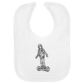 Azeeda 'Boy On Electric Hoverboard' Soft Cotton Baby Bib (BI00057327)
