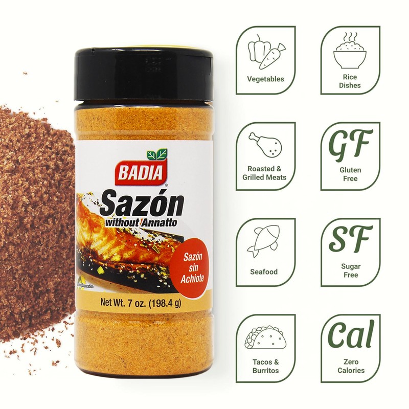 Badia Sazon without Annatto (Achiote), 7 oz – Savory Seasoning