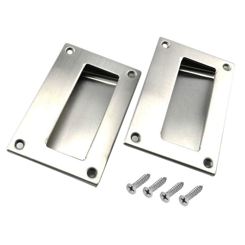 Bestgle 2 Pack Flush Recessed Sliding Rectangle Door Pull Handles