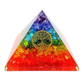 Sharvgun 7 Charkra Crystal Healing Reiki Pyramid Crystal Pyramid Table Décor Reiki Stone Pyramid Crystal Healing Stone Spiritual Healing Quartz