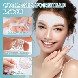 GXGM 10 Stück Stirnfaltenpflaster, Zornesfalte Pflaster, Anti Falten Pflaster, Anti-Falten-Pflaster mit Kollagen für das Gesicht über Nacht zur Glättung von feinen Linien & Stirnfaltenbehandlung