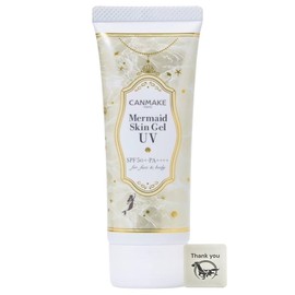 Canmake Mermaid Skin Gel UV C02 Sunny Yellow 40g Vitamin C Derivative Yellow Sunscreen SPF50+ PA++++ Off Face Wash + Bonus Kunutonn Original Logo