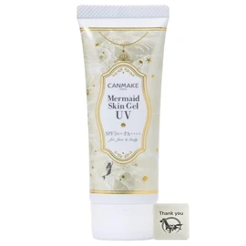 Canmake Mermaid Skin Gel UV C02 Sunny Yellow 40g Vitamin C Derivative Yellow Sunscreen SPF50+ PA++++ Off Face Wash + Bonus Kunutonn Original Logo
