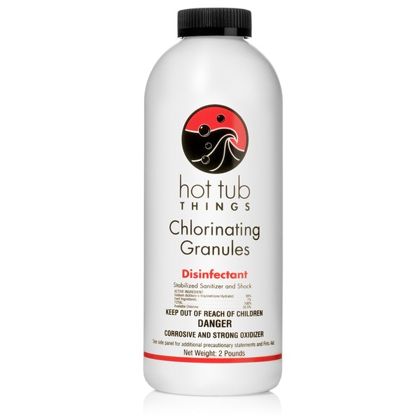 Hot Tub Things Chlorine Granules 2 Pounds - Effective Spa Water Disinfectant