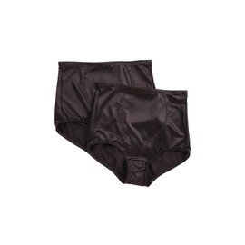 Bali womens Jacquard Mesh Tummy Panel Firm Control 2-pack Fajas Dfx710 shapewear briefs, Black/Black, 3X-Large US