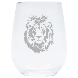 Lion stemless wine glass, 17 oz.
